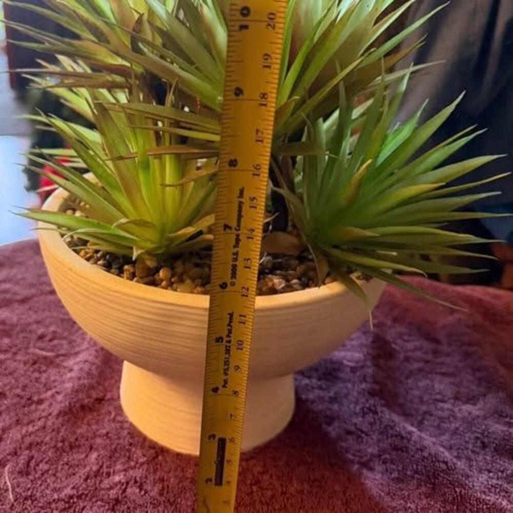 Large Faux Succulent Arrangement in Ceramic Pedestal Bowl